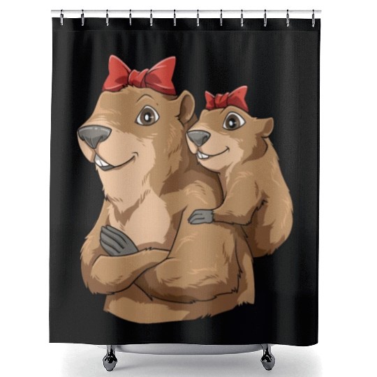 Groundhog Marmot Mom for a Marmot lover groundhog Shower Curtains