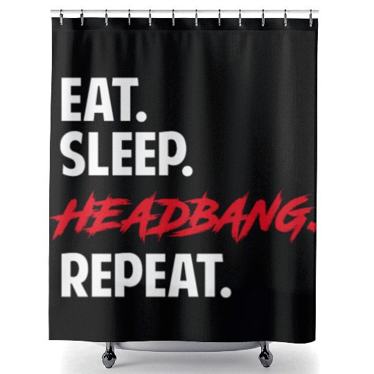 Funny Metal Hardrock Headbanger's Rock Music Shower Curtains
