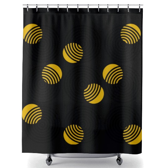 homelon goggle eyed yellow dots Shower Curtains