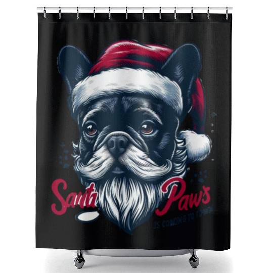 SANTA PAWS IS COMING TO TOWN Shower Curtains