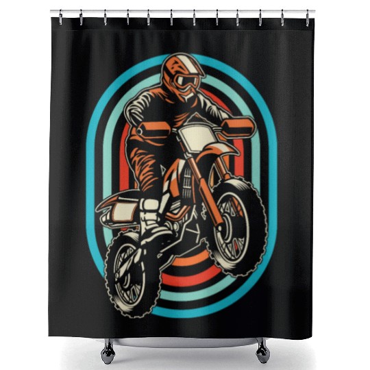 Dirt Bike Mx Motocross Supermoto Shower Curtains