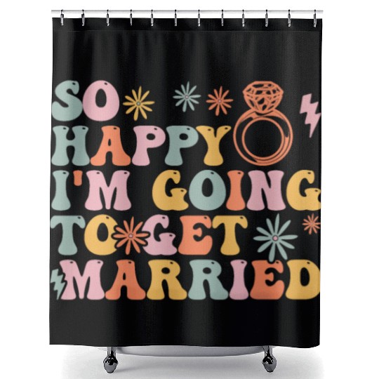 Bride Bridal Party Engagement Shower Curtains