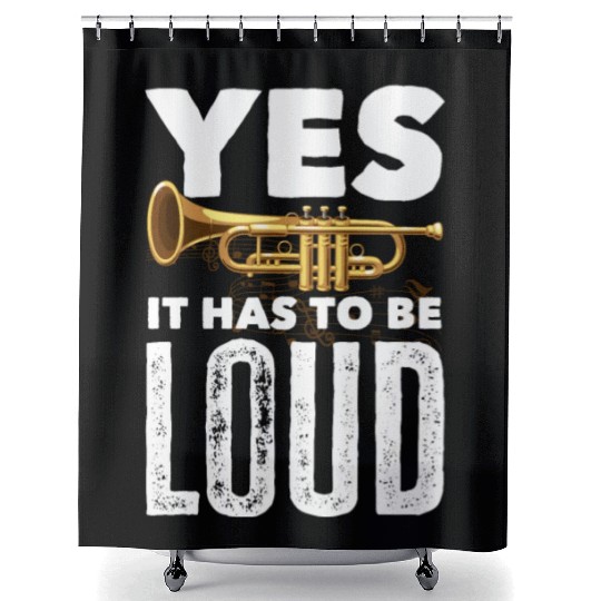 Funny Trumpet Player Gift Shower Curtains