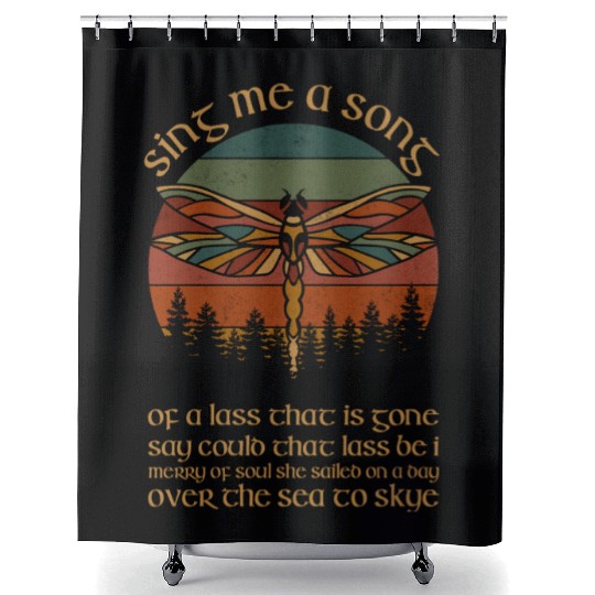 Outlander Theme Sing Me A Song Trees Dragonfly Shower Curtains