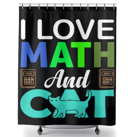 I Love Math And Cats lover Shower Curtains