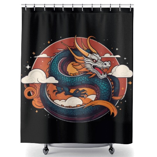 a traditional Chinese dragon Shower Curtains