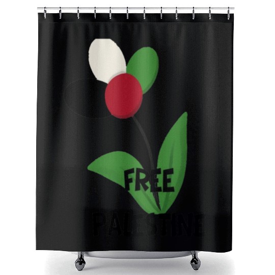 Free Palestine,Flag-colored rose ,watermelon color Shower Curtains