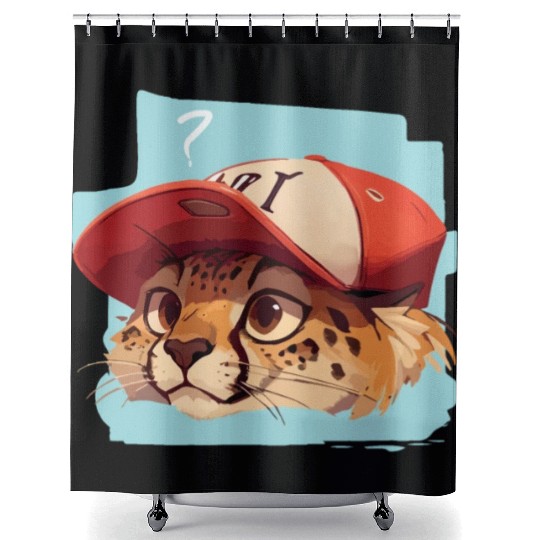 Surprised Cheetah Shower Curtains