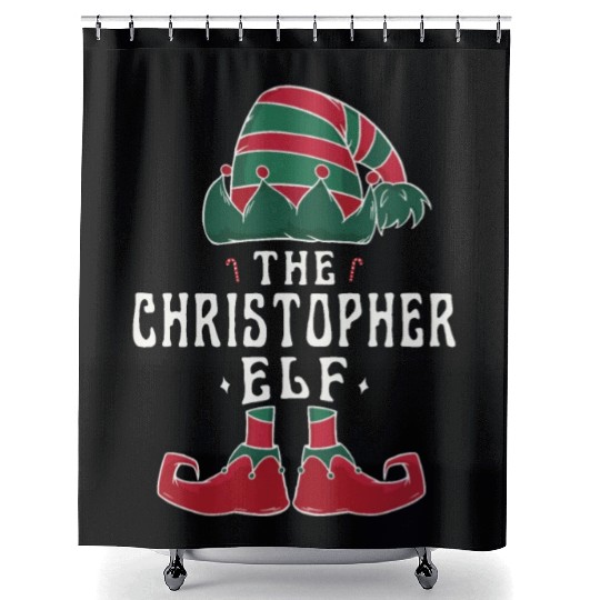 Christopher Elf Family Matching Group Christmas Shower Curtains
