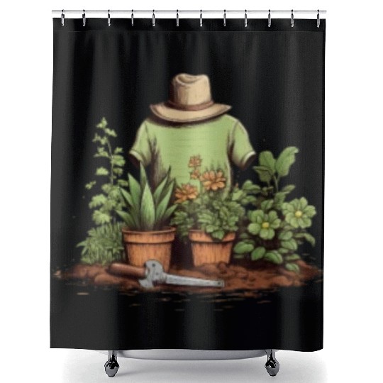 Tiny Gardener's Paradise Cute Pocket Garden Shower Curtains