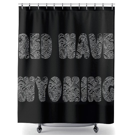 Red Wave Wyoming Shower Curtains