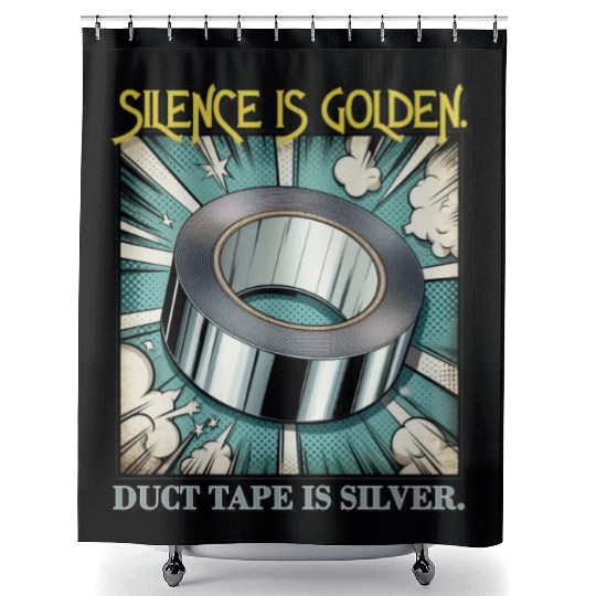 Hilarious Silence is Golden Shower Curtains