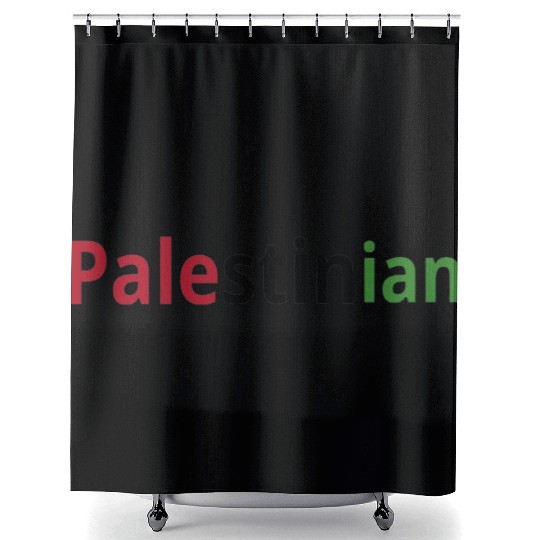Free Palestine, red black and green, watermelon Shower Curtains