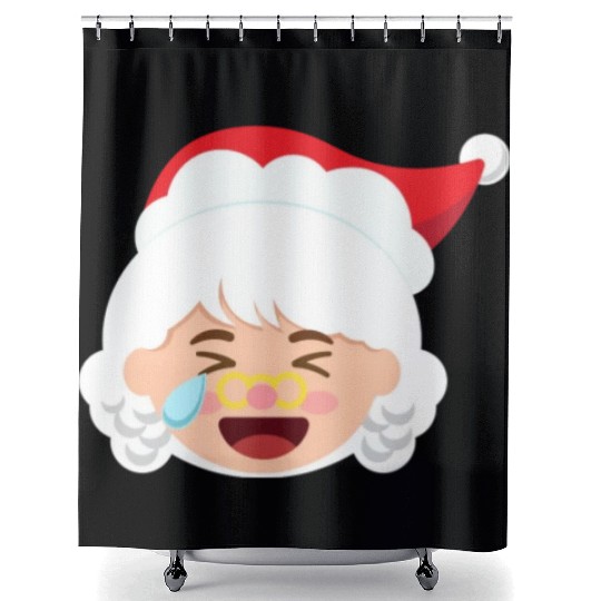 Mrs Claus Emoticons Cry Laughing Loud Christmasmrs Shower Curtains