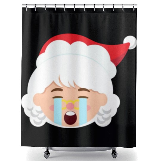 Mrs Claus Emoticons Crying Out Loud Christmasfunny Shower Curtains