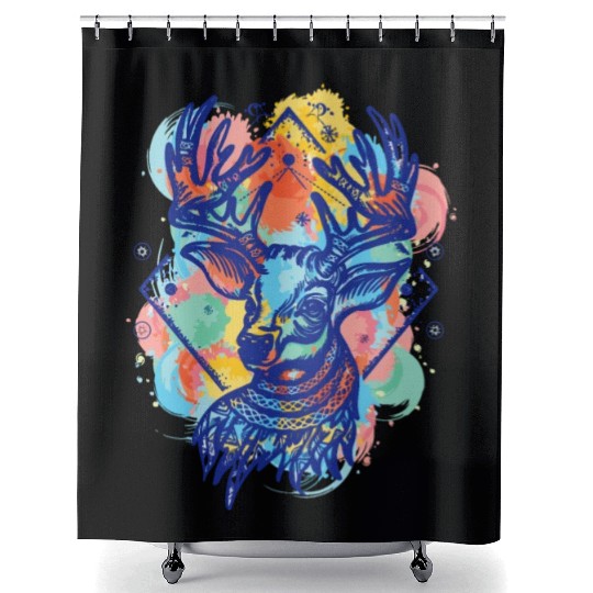 Winter Wonderland: Deer Color Design Shower Curtains