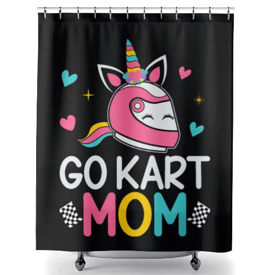 Go Kart Racing Female Go Kart Racer Shower Curtains