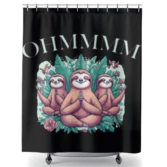 Lazy Meditation Relaxation Sloth Chillers Shower Curtains