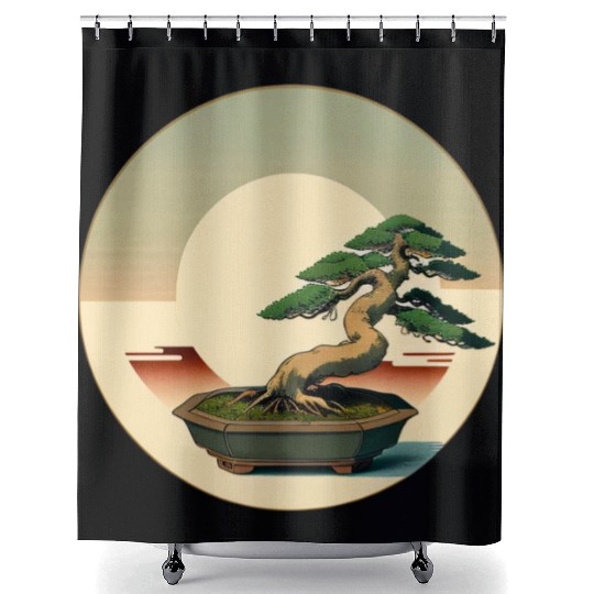 Elegant Bonsai Shower Curtains