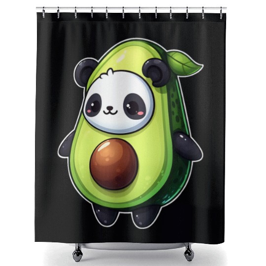 Panda in avocado costume Shower Curtains