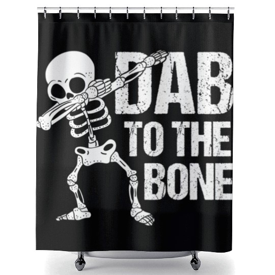 Dab To The Bone Dancing Skeleton Halloween Shower Curtains