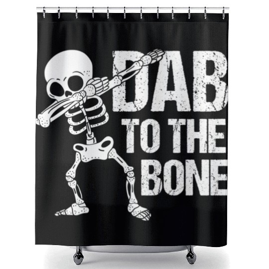 Dab To The Bone Dancing Skeleton Halloween Shower Curtains