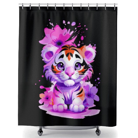 Tiger Cub Shower Curtains