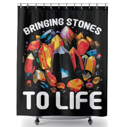 Lapidary Artist Gemstone Stone Collecting Stone Shower Curtains