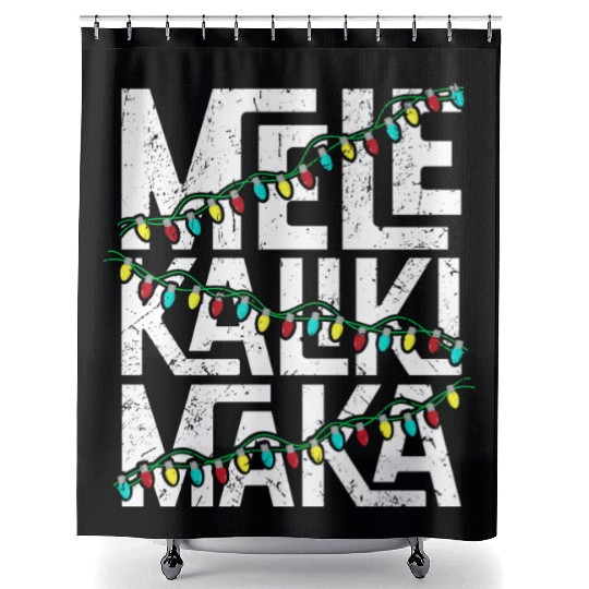 Mele Kalikimaka Hawaiian Christmas Holidays Themed Shower Curtains