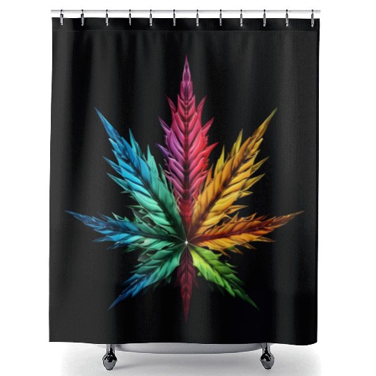 Spectrum Splendor: The Vivid Leaf Shower Curtains