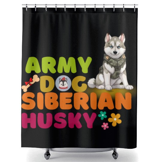 Siberian Husky Dog Husky Dog Lovers Shower Curtains
