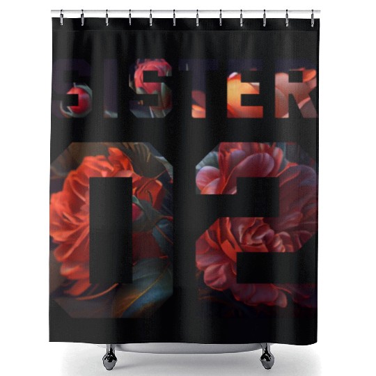 COUPLE FLOWER SISTER 02 Shower Curtains