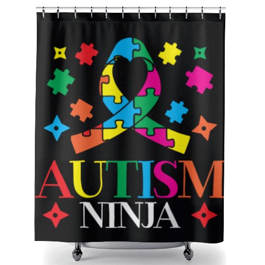 Autism Ninja Asperger Syndrome Spectrum Autistic Shower Curtains
