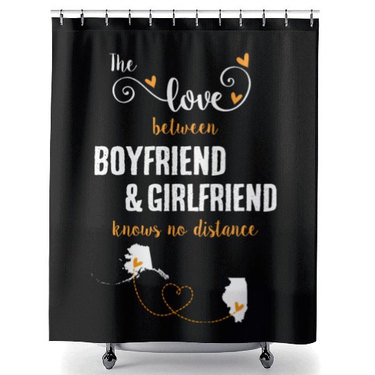 Love Between BF And GF Alaska To Illinois Gift Shower Curtains