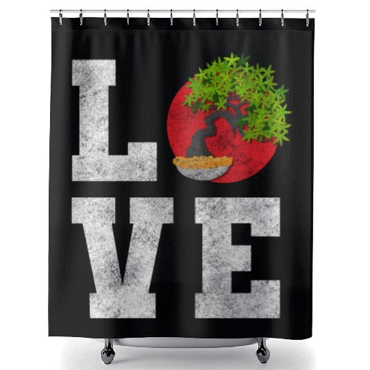 Bonsai Grower Japanese Shower Curtains