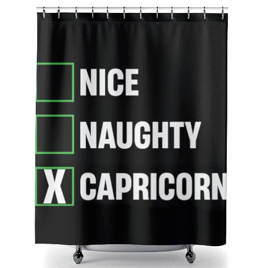 Nice Naughty Capricorn Funny Horoscopes Shower Curtains