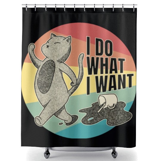 Feline Sass - Cat's Independent Spirit Shower Curtains