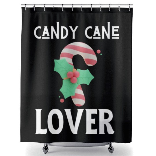 Candy Cane Lover Christmas Peppermint Candy Canes Shower Curtains