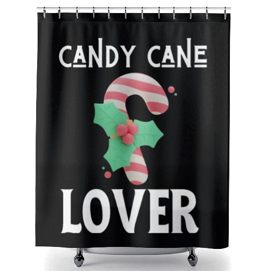 Candy Cane Lover Christmas Peppermint Candy Canes Shower Curtains