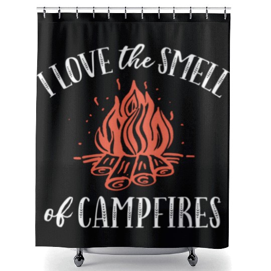 Campfire Camg Hiking Camper Shower Curtains