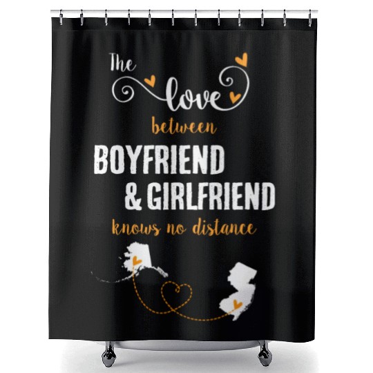 Love Between BF And GF Alaska To New Jersey Gift Shower Curtains