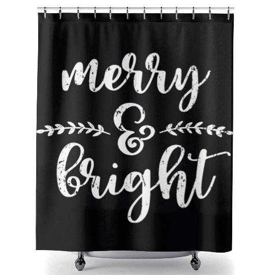 Merry And Bright Meme Funny Christmas Vintage Shower Curtains