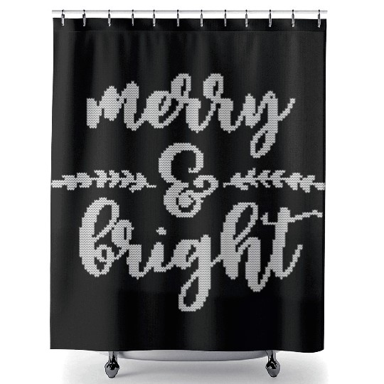 Merry And Bright Meme Funny Christmas Vintage Shower Curtains