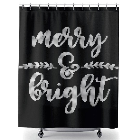 Merry And Bright Meme Funny Christmas Vintage Shower Curtains