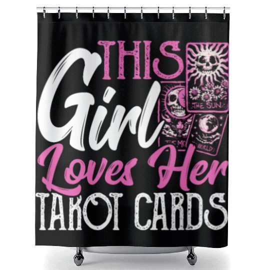 This Girl Loves Her Tarot Cards Tarot Card Reading Shower Curtains