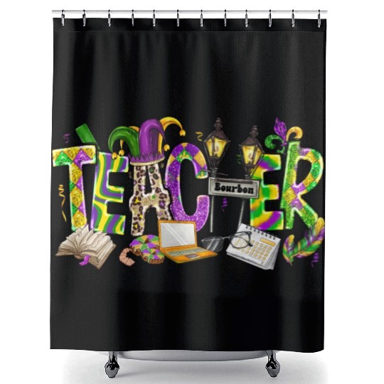 Mardi Gras Teacher Shower Curtains