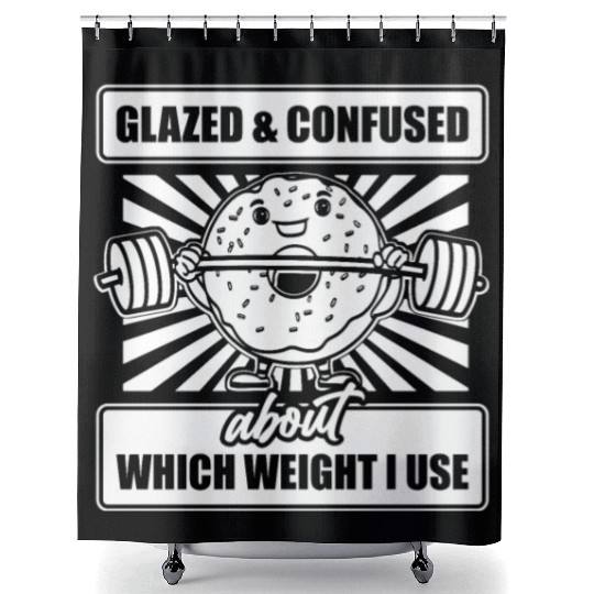 Fitness Donut Funny Donut Gym Shower Curtains