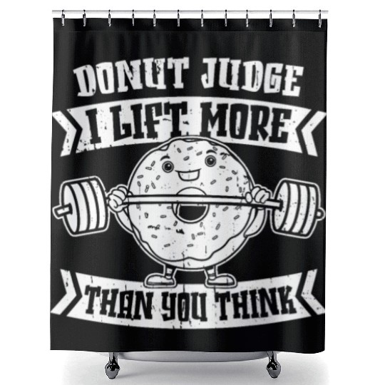 Fitness Donut Funny Donut Gym Shower Curtains