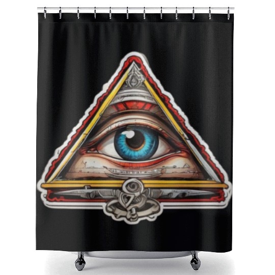 Illuminati one eye symbol of world society Shower Curtains