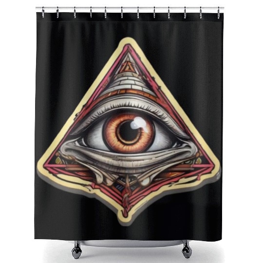 Illuminati one eye symbol of freedom world society Shower Curtains